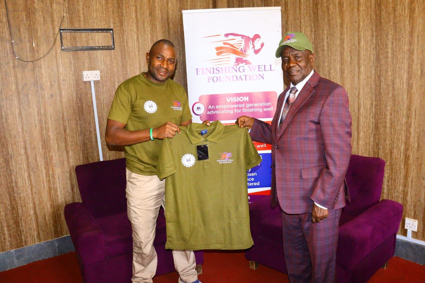 Presenting the Finishing Well Foundation walk kit ahead of the journey
